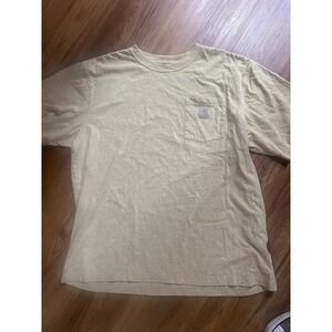 Carhartt Men's Short Sleeve T-Shirt Size XL Loose Fit Pocket Cotton Beige